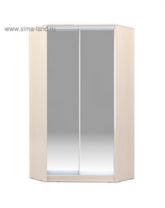 Угловой шкаф-купе Хит-У-22-4-88, 1100×1100×2200 мм, матовое стекло, цвет дуб молочный Аллоджио