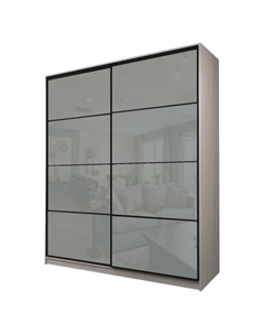 Шкаф-купе Max-МШ-23-6-20/2-22, 2000×600×2300 мм, ясень шимо светлый / стекло светло-серое Аллоджио