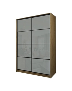 Шкаф-купе Max-МШ-23-6-16-22, 1600×600×2300 мм, дуб крафт золотой / стекло светло-серое Аллоджио