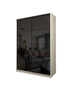 Шкаф-купе Max-МШ-23-6-16-22, 1600×600×2300 мм, цвет дуб молочный / стекло чёрное Аллоджио