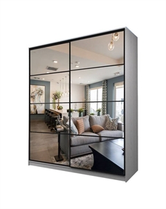 Шкаф-купе Max-МШ-23-6-22/2-55, 2200×600×2300 мм, зеркало, цвет ясень анкор светлый Аллоджио