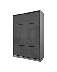 Шкаф-купе Max-МШ-23-6-16-22, 1600×600×2300 мм, цвет серый шагрень / стекло тёмно-серое Аллоджио