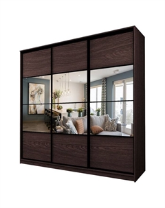 Шкаф-купе Max-МШ-23-6-27/2-777, 2666×600×2300 мм, зеркало, цвет венге Аллоджио