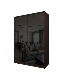 Шкаф-купе Max-МШ-23-6-18-22, 1800×600×2300 мм, цвет венге / стекло чёрное Аллоджио