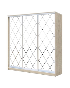 Шкаф-купе Хит-22-18-666, 1800×620×2200 мм, цвет дуб сонома, ромб большой на матовом Аллоджио