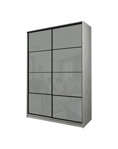 Шкаф-купе Max-МШ-23-6-16-22, 1600×600×2300 мм, цвет дуб крафт белый / стекло светло-серое Аллоджио