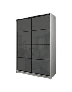 Шкаф-купе Max-МШ-23-6-16-22, 1600×600×2300 мм, цвет дуб крафт белый / стекло тёмно-серое Аллоджио