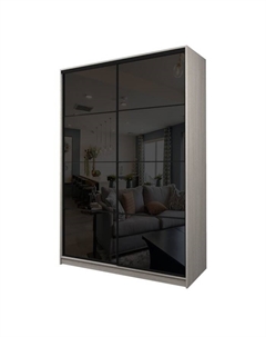 Шкаф-купе Max-МШ-23-6-18-22, 1800×600×2300 мм, цвет ясень шимо светлый / стекло чёрное Аллоджио