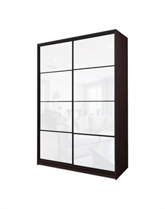Шкаф-купе Max-МШ-23-6-16-22, 1600×600×2300 мм, цвет венге / стекло белое Аллоджио