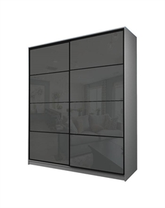 Шкаф-купе Max-МШ-23-6-22/2-22, 2200×600×2300 мм, цвет серый шагрень / стекло тёмно-серое Аллоджио