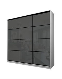 Шкаф-купе Max-МШ-23-6-24-222, 2400×600×2300 мм, цвет белый шагрень / стекло тёмно-серое Аллоджио