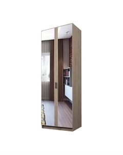 Шкаф 2-х дверный «Экон», 800×520×2300 мм, зеркало, полки, цвет дуб сонома Аллоджио