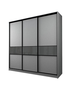 Шкаф-купе Max-МШ-23-6-24/2-999, 2400×600×2300 мм, цвет серый шагрень / стекло тёмно-серое Аллоджио