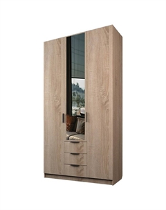 Шкаф 3-х дверный «Экон», 1200×520×2300 мм, 3 ящика, 1 зеркало, цвет дуб сонома Аллоджио