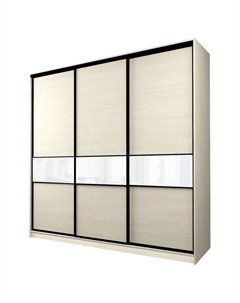 Шкаф-купе Max-МШ-23-6-27-999, 2666×600×2300 мм, цвет дуб молочный / стекло белое Аллоджио