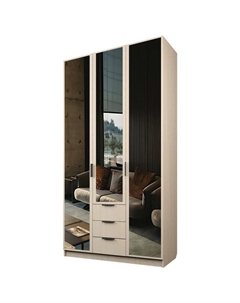 Шкаф 3-х дверный «Экон», 1200×520×2300 мм, 3 ящика, 3 зеркала, цвет дуб молочный Аллоджио