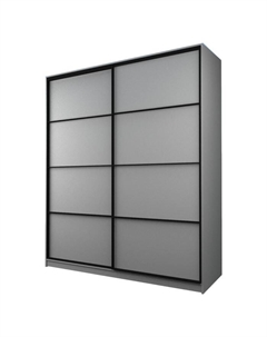 Шкаф-купе Max-МШ-23-6-22/2-11, 2200×600×2300 мм, цвет серый шагрень Аллоджио