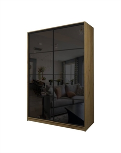 Шкаф-купе Max-МШ-23-6-18-22, 1800×600×2300 мм, цвет дуб крафт золотой / стекло чёрное Аллоджио