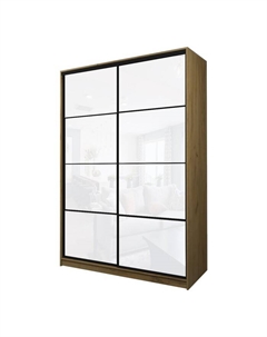 Шкаф-купе Max-МШ-23-6-16-22, 1600×600×2300 мм, цвет дуб крафт золотой / стекло белое Аллоджио