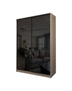 Шкаф-купе Max-МШ-23-6-18-22, 1800×600×2300 мм, цвет дуб сонома / стекло чёрное Аллоджио