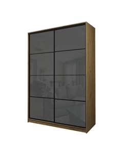 Шкаф-купе Max-МШ-23-6-16-22, 1600×600×2300 мм, дуб крафт золотой / стекло тёмно-серое Аллоджио