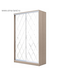Шкаф-купе Хит-22-17-66, 1680×620×2200 мм, цвет ясень шимо светлый, ромб большой на матовом Аллоджио