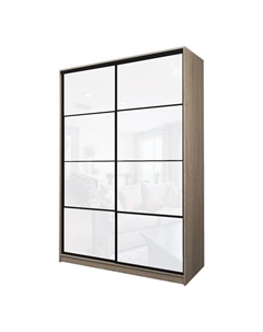 Шкаф-купе Max-МШ-23-6-18-22, 1800×600×2300 мм, цвет дуб сонома / стекло белое Аллоджио