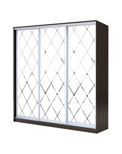 Шкаф-купе Хит-22-18-666, 1800×620×2200 мм, цвет венге цаво, ромб большой на матовом Аллоджио