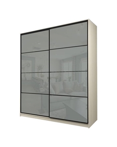 Шкаф-купе Max-МШ-23-6-20/2-22, 2000×600×2300 мм, цвет дуб молочный / стекло светло-серое Аллоджио