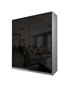 Шкаф-купе Max-МШ-23-6-20/2-22, 2000×600×2300 мм, цвет ясень анкор светлый / стекло чёрное Аллоджио