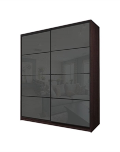 Шкаф-купе Max-МШ-23-6-22/2-22, 2200×600×2300 мм, цвет венге / стекло тёмно-серое Аллоджио