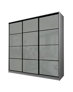 Шкаф-купе Max-МШ-23-6-27-222, 2666×600×2300 мм, цвет серый шагрень / стекло светло-серое Аллоджио