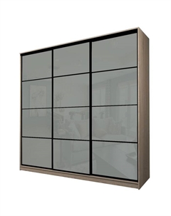Шкаф-купе Max-МШ-23-6-24/2-222, 2400×600×2300 мм, цвет дуб сонома / стекло светло-серое Аллоджио
