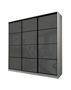 Шкаф-купе Max-МШ-23-6-24/2-222, 2400×600×2300 мм, дуб крафт белый / стекло тёмно-серое Аллоджио