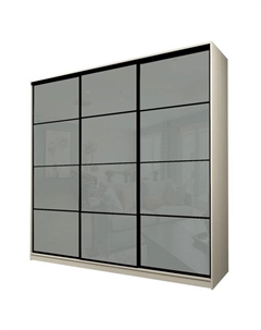 Шкаф-купе Max-МШ-23-6-24/2-222, 2400×600×2300 мм, цвет дуб молочный / стекло светло-серое Аллоджио