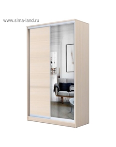 Шкаф-купе Хит-22-15-15, 1500×620×2200 мм, ЛДСП/зеркало, цвет дуб молочный Аллоджио