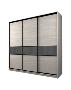 Шкаф-купе Max-МШ-23-6-24-999, 2400×600×2300 мм, ясень шимо светлый / стекло тёмно-серое Аллоджио