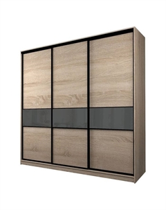 Шкаф-купе Max-МШ-23-6-24/2-999, 2400×600×2300 мм, цвет дуб сонома / стекло тёмно-серое Аллоджио