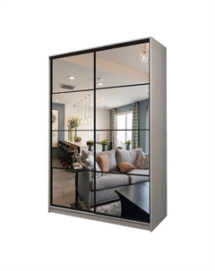 Шкаф-купе Max-МШ-23-6-16-55, 1600×600×2300 мм, зеркало, цвет ясень шимо светлый Аллоджио