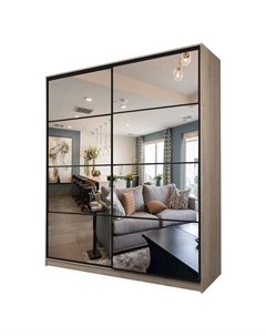 Шкаф-купе Max-МШ-23-6-20/2-55, 2000×600×2300 мм, зеркало, цвет дуб сонома Аллоджио