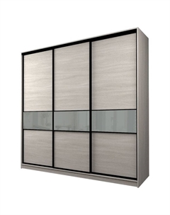Шкаф-купе Max-МШ-23-6-24-999, 2400×600×2300 мм, ясень шимо светлый / стекло светло-серое Аллоджио