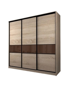 Шкаф-купе Max-МШ-23-6-24-999, 2400×600×2300 мм, цвет дуб сонома / стекло шоколад Аллоджио