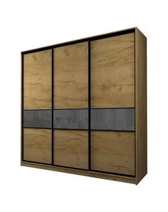 Шкаф-купе Max-МШ-23-6-24-999, 2400×600×2300 мм, дуб крафт золотой / стекло тёмно-серое Аллоджио