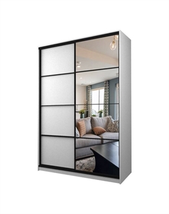 Шкаф-купе Max-МШ-23-6-18-15, 1800×600×2300 мм, зеркало, цвет белый шагрень Аллоджио