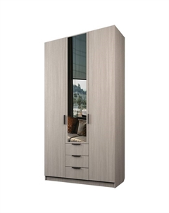 Шкаф 3-х дверный «Экон», 1200×520×2300 мм, 3 ящика, 1 зеркало, цвет ясень шимо светлый Аллоджио
