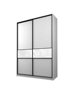 Шкаф-купе Max-МШ-23-6-18-99, 1800×600×2300 мм, цвет белый шагрень / стекло белое Аллоджио