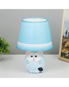 Настольная лампа "Котошарик" E14 15Вт голубой 18х18х28 см Risalux