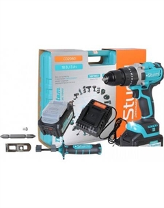 Ударная дрель-шуруповерт CD2080I (с 2-мя АКБ, кейс) Sturm!