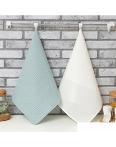 Набор полотенец Полосы 2 шт 7528299 (зеленый) Доляна