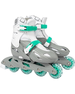 Роликовые коньки Kudo PW-128 L (р-р 39-42, бирюзовый/серый) Ricos